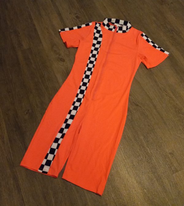 Checker Panel Racing Romper