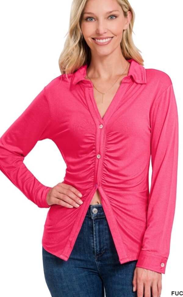 Women's Stretchy Ruched Shirt