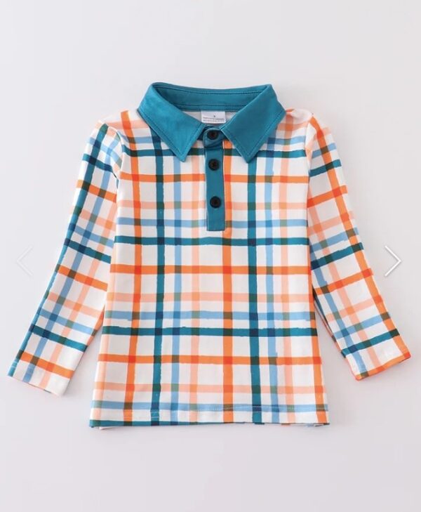 Boy's Bright Plaid Shirt