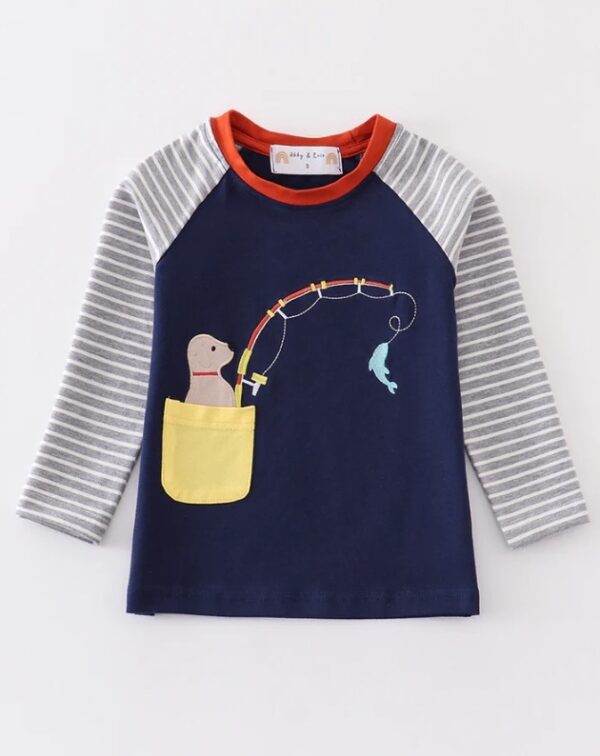 Toddler Boy's "Puppy Fishing" Shirt